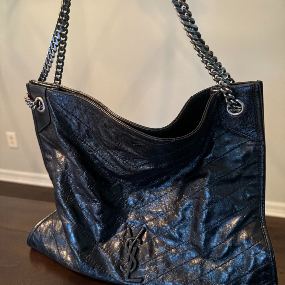 Saint Laurent Niki Black Leather Shoulder Bag | YSL Bag | Designer